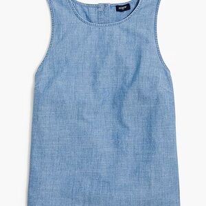 J. Crew Blue Sleeveless Chambray Tank
